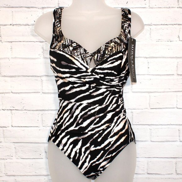 Miraclesuit Women's Tigre Sombra Escape Underwire One-Piece Swimsuit Size 10 NWT - Picture 2 of 10